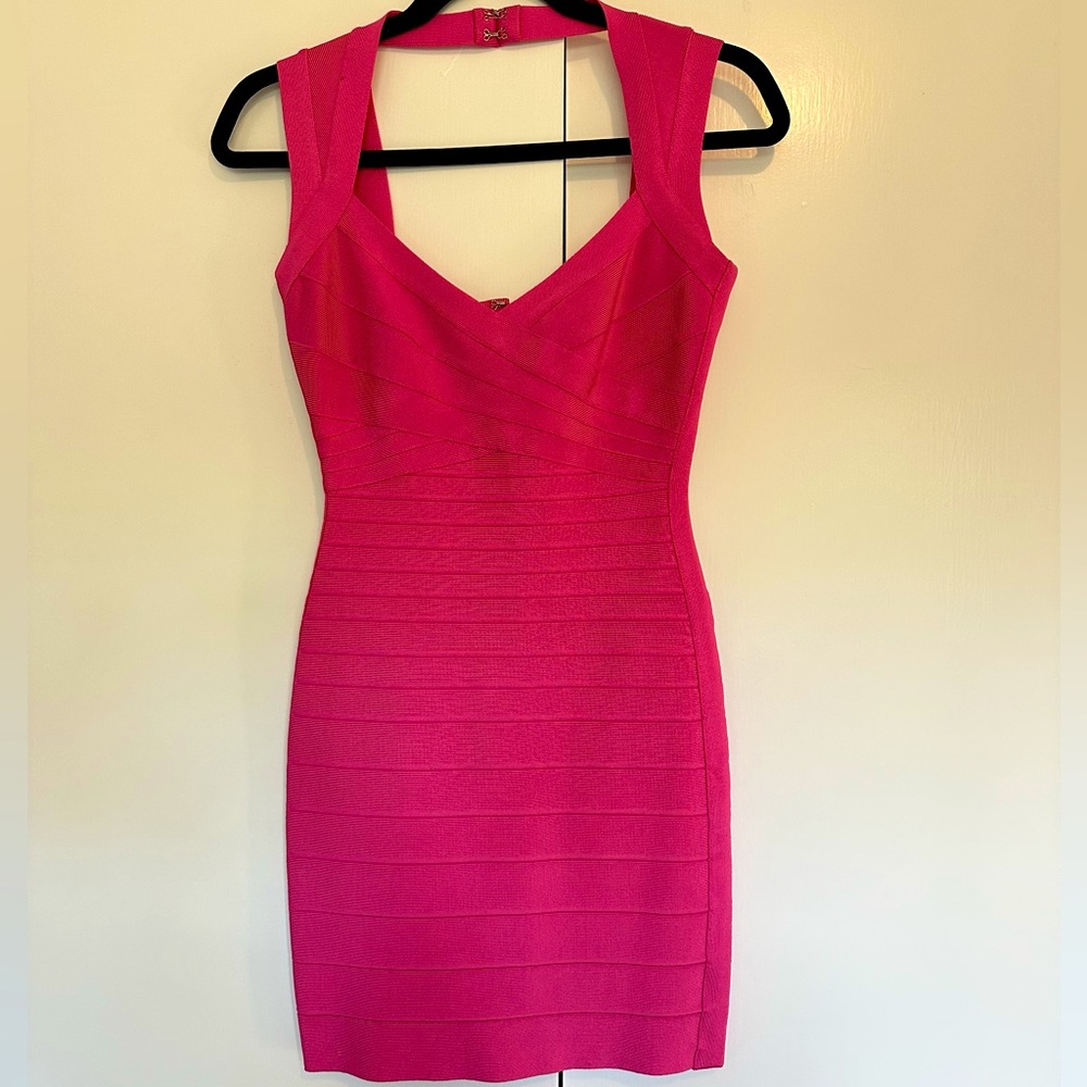 Hervé Léger Bandage Dress (Pink, Small)